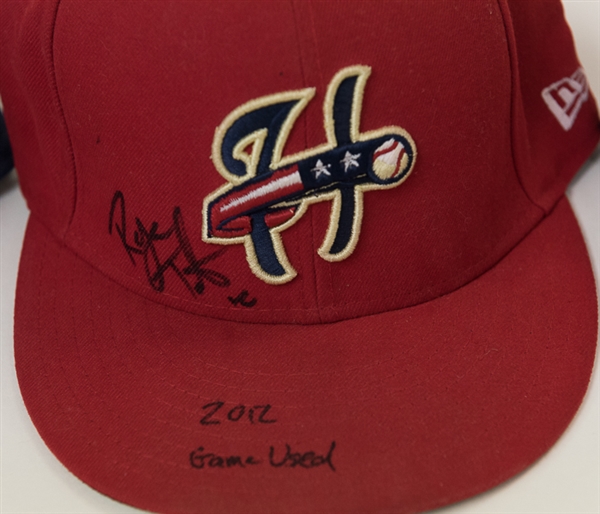 Lot Of 3 Harrisburg Senators Game Worn & Signed Hats